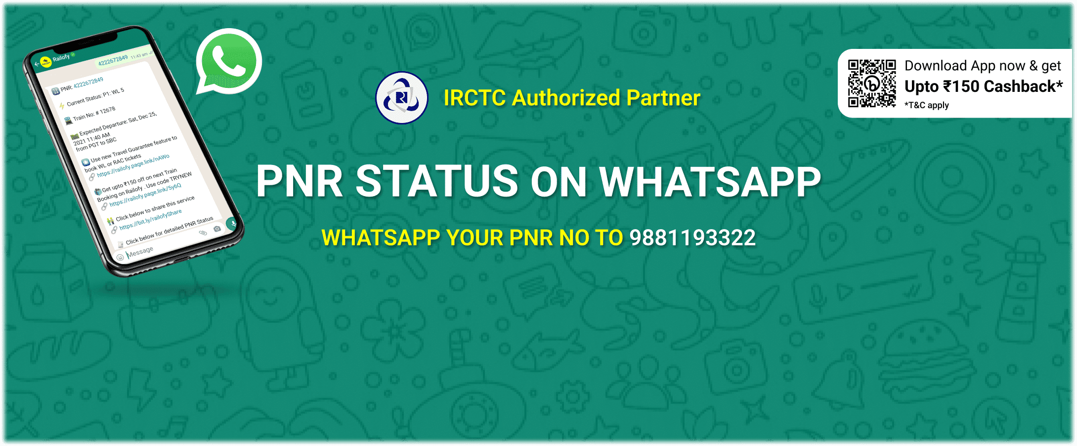 PNR status on Whatsapp